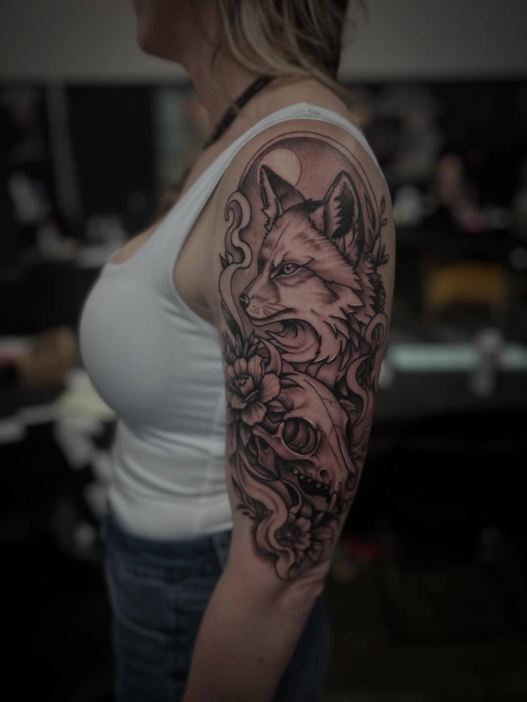 Tattoo by @dylanstevenstattoo — black_and_grey