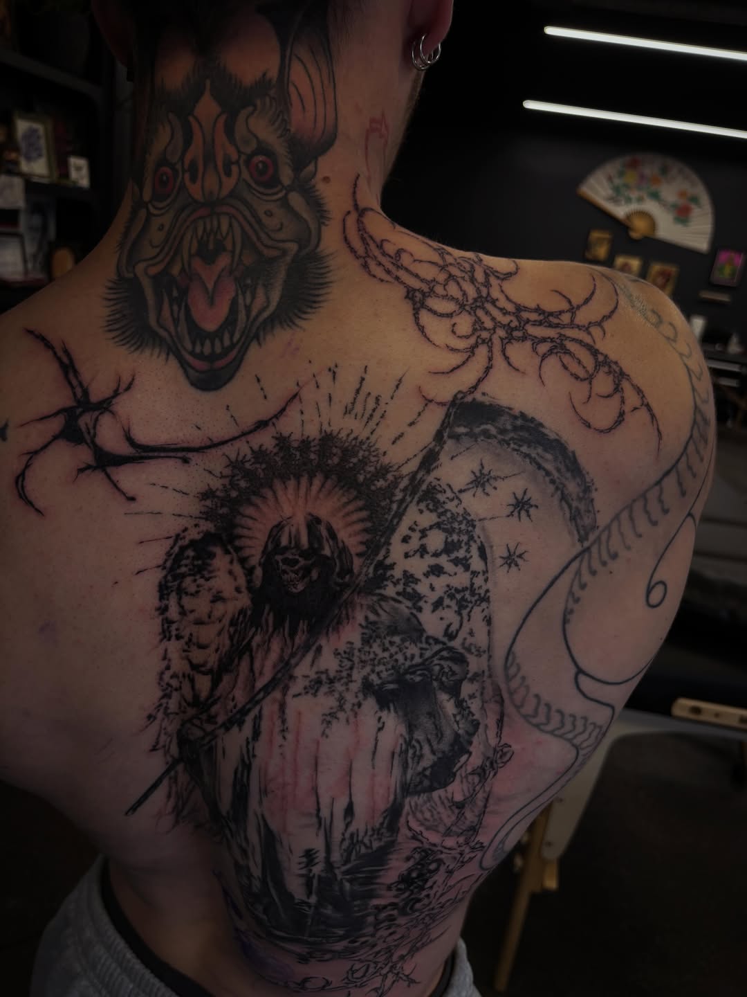 Tattoo by @disgracefultattoo — black_and_grey, dark_realism