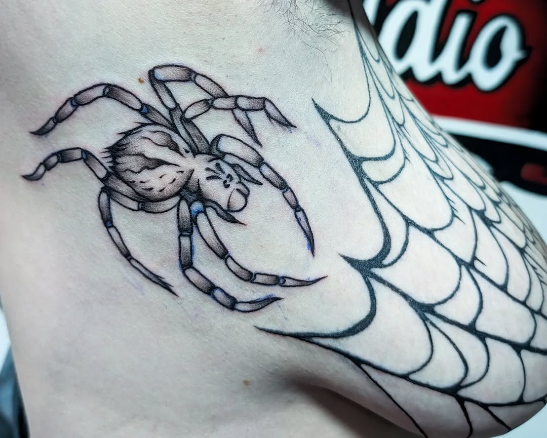 Tattoo by @poked.protein — black_and_grey, realism
