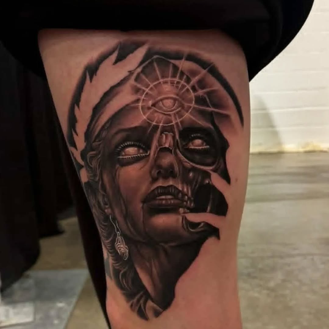 Tattoo by @bradbodenbendertattoos — black_and_grey, realism