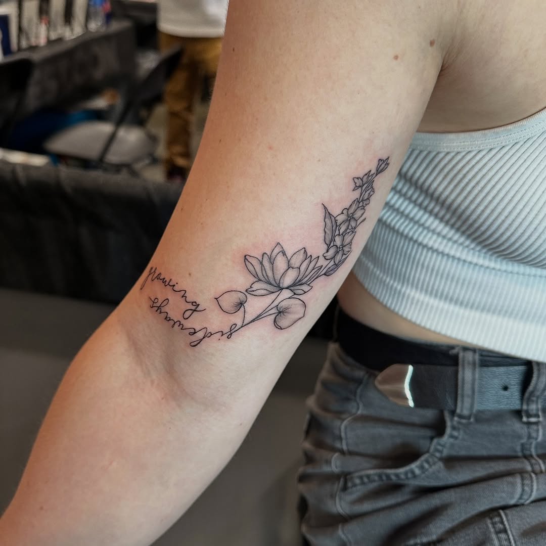 Tattoo by @cookie.inkz — fine_line, lettering_script