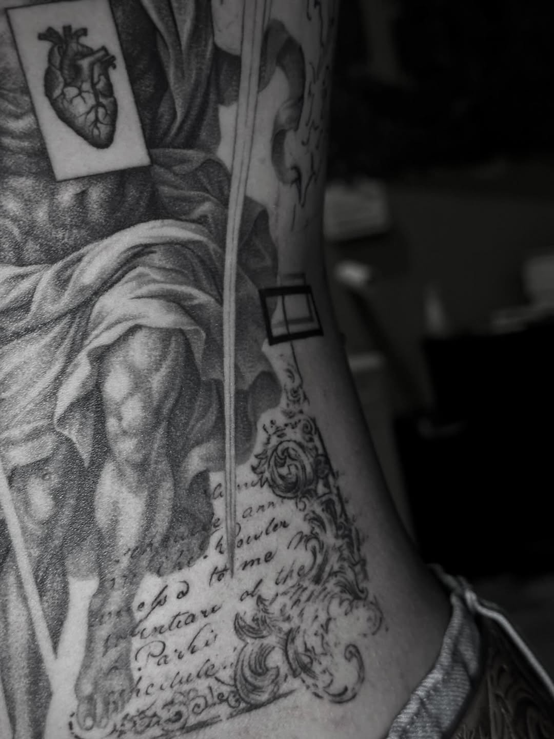 Tattoo by @beholds_ โ realism, black_and_grey
