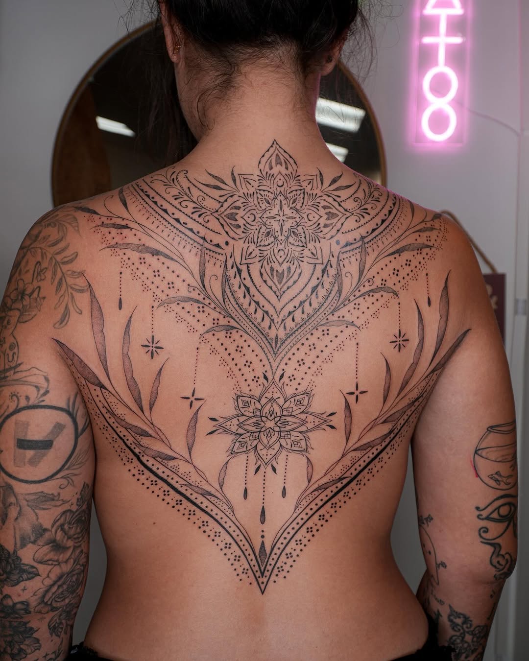 Tattoo by @lovergirltattoos_ — ornamental, dotwork