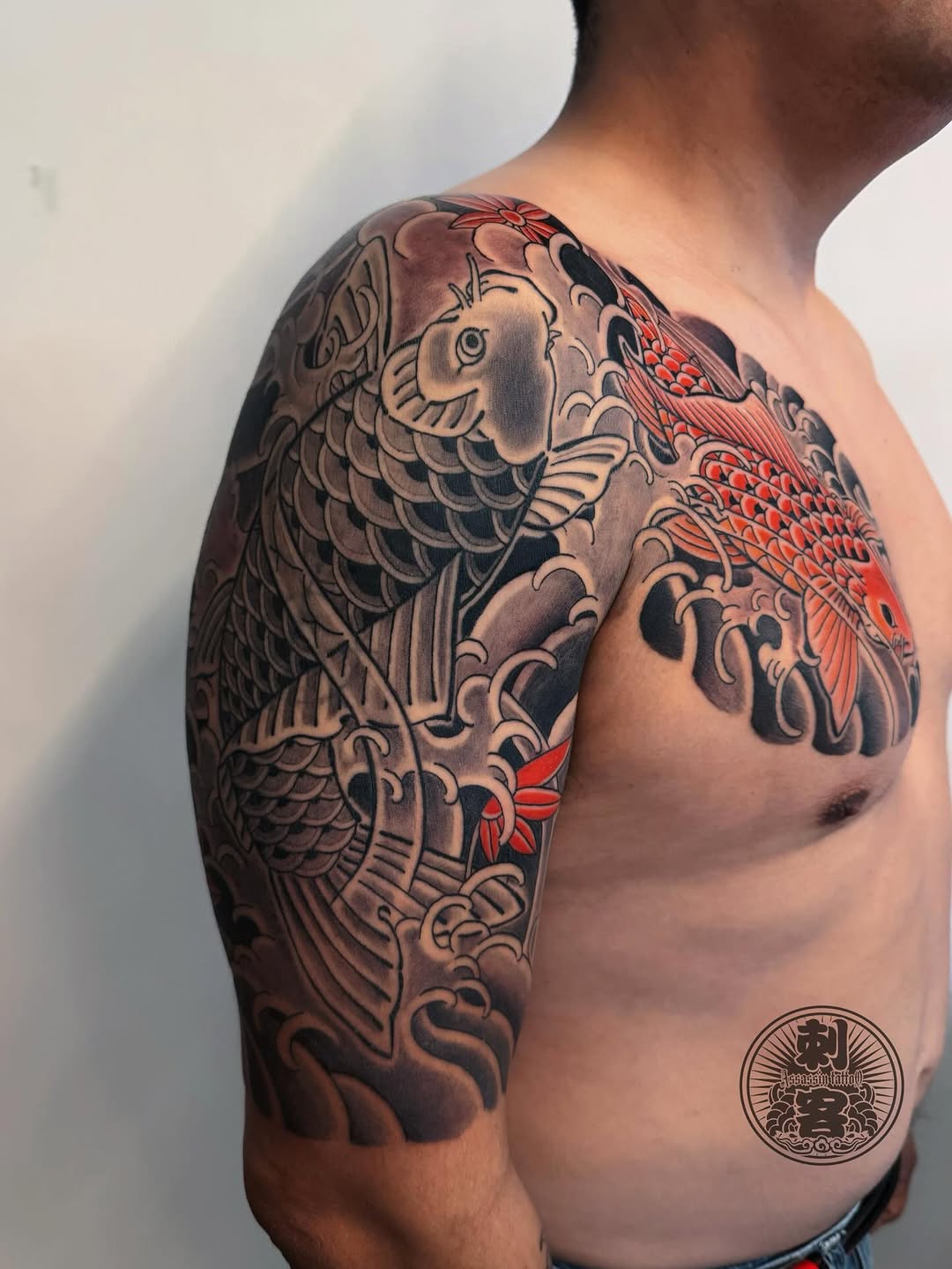 Tattoo by @duo123tattoo β japanese_irezumi, black_and_grey