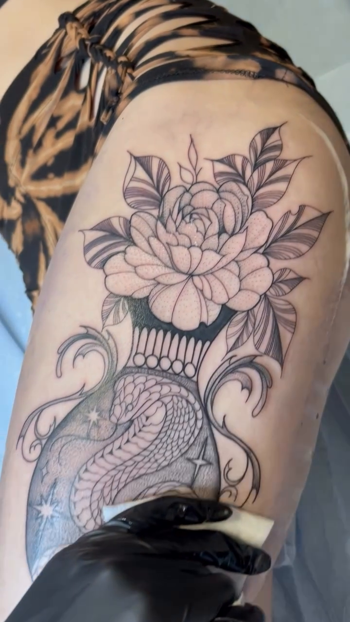 Tattoo by @hiddenheart_tattoo — japanese_irezumi, black_and_grey