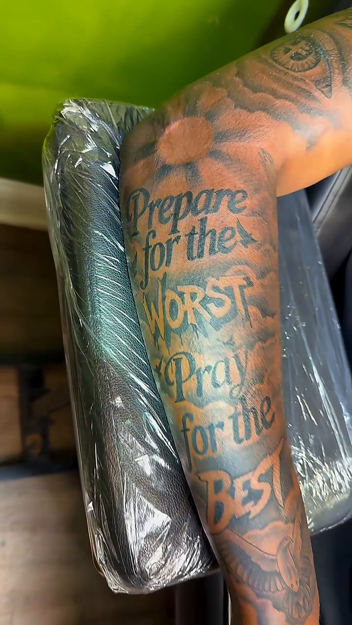 Tattoo by @inkbykimchi — lettering_script, black_and_grey