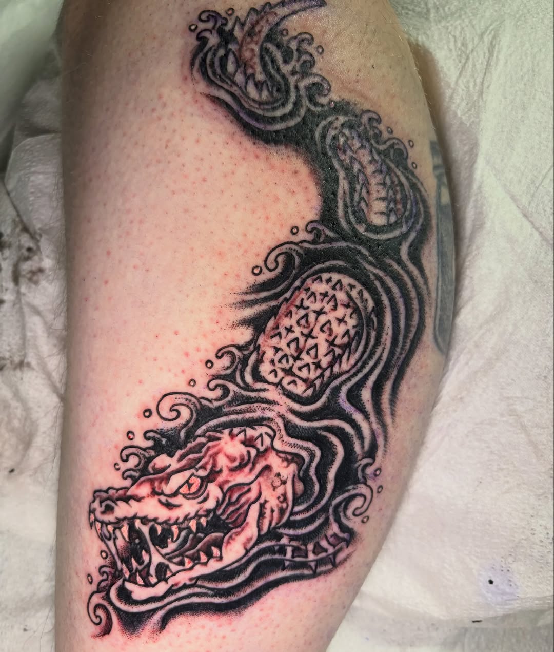 Tattoo by @gabieliatattoo — japanese_irezumi, black_and_grey