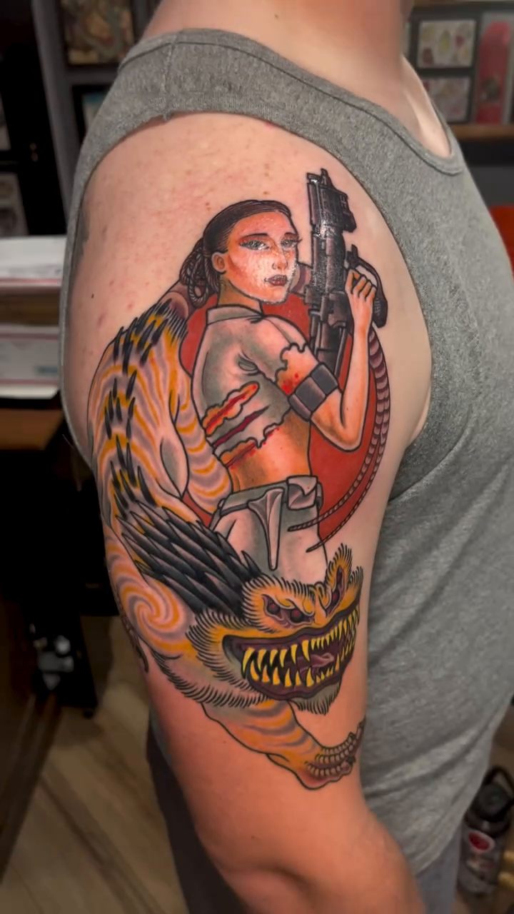 Tattoo by @curtbaer — neo_traditional, realism