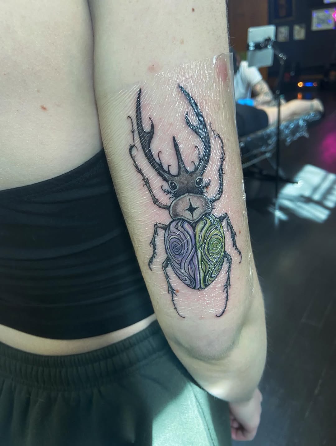 Tattoo by @tinyterrorink — illustrative, dotwork