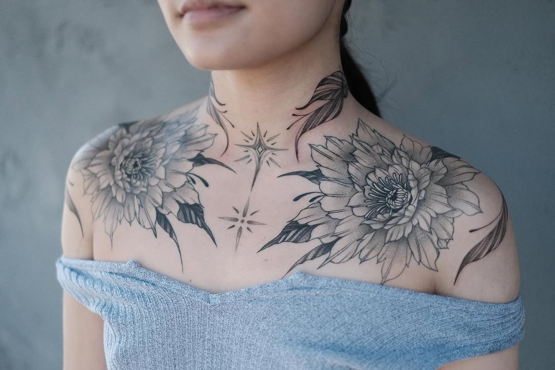Tattoo by @izztheartist — illustrative, black_and_grey