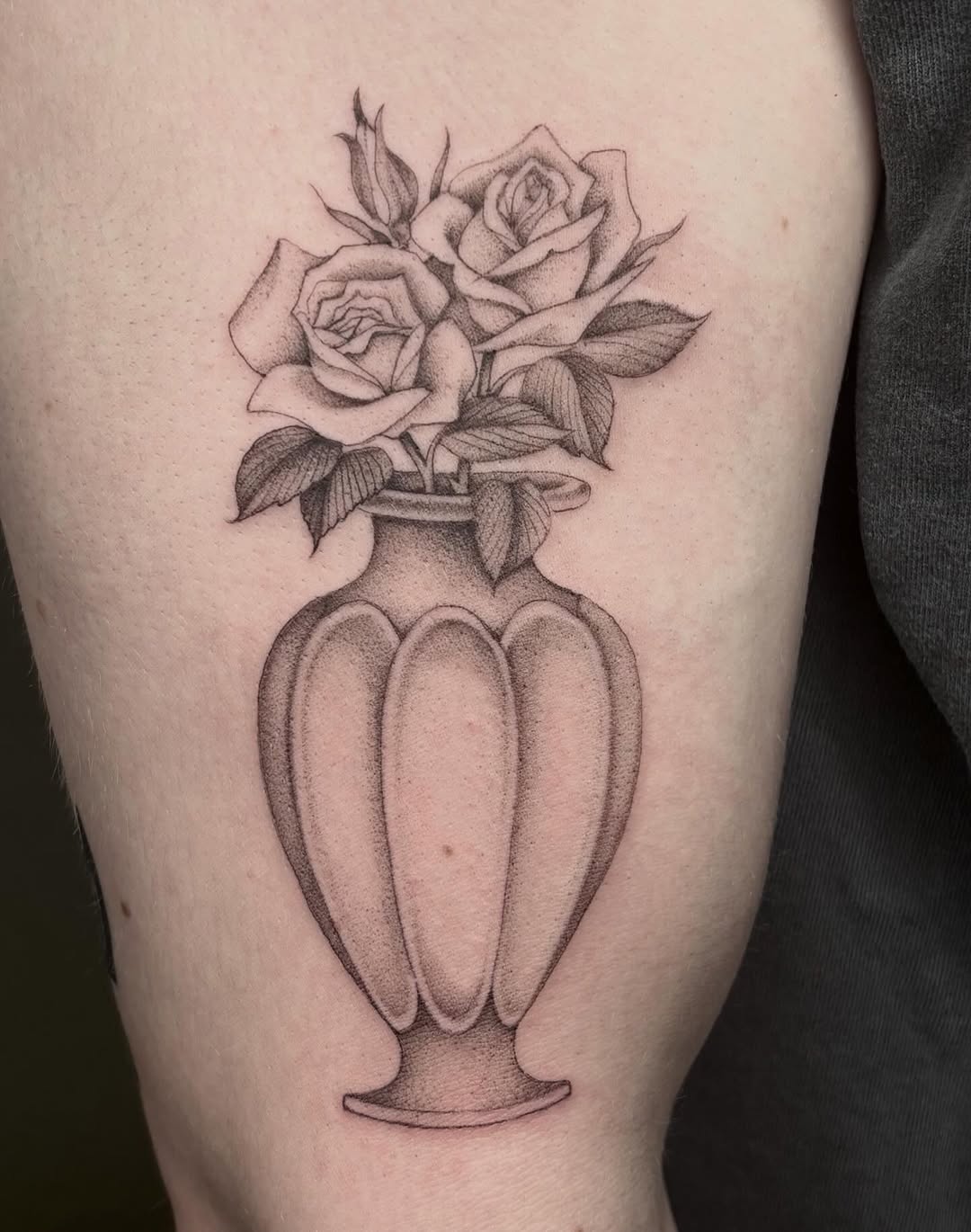 Tattoo by @oliviafoxtattoo — dotwork, black_and_grey