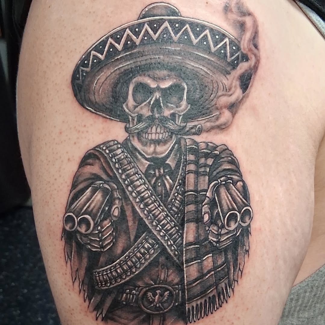 Tattoo by @tattoodaveatlivingcanvastattoo — black_and_grey, realism