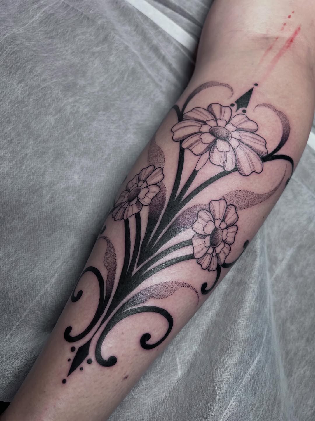 Tattoo by @kay.inkss — illustrative, black_and_grey