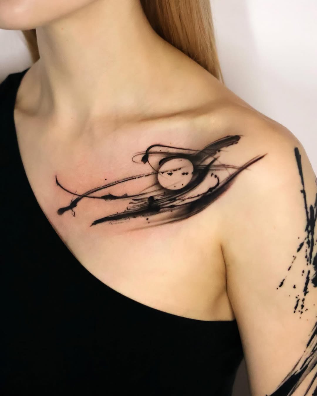 Tattoo by @kaki_tattooer โ blackwork, trash_polka