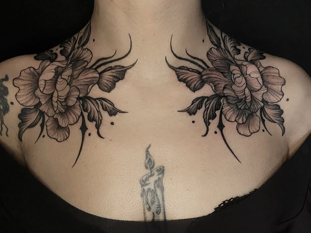 Tattoo by @meluusiine — black_and_grey, fine_line