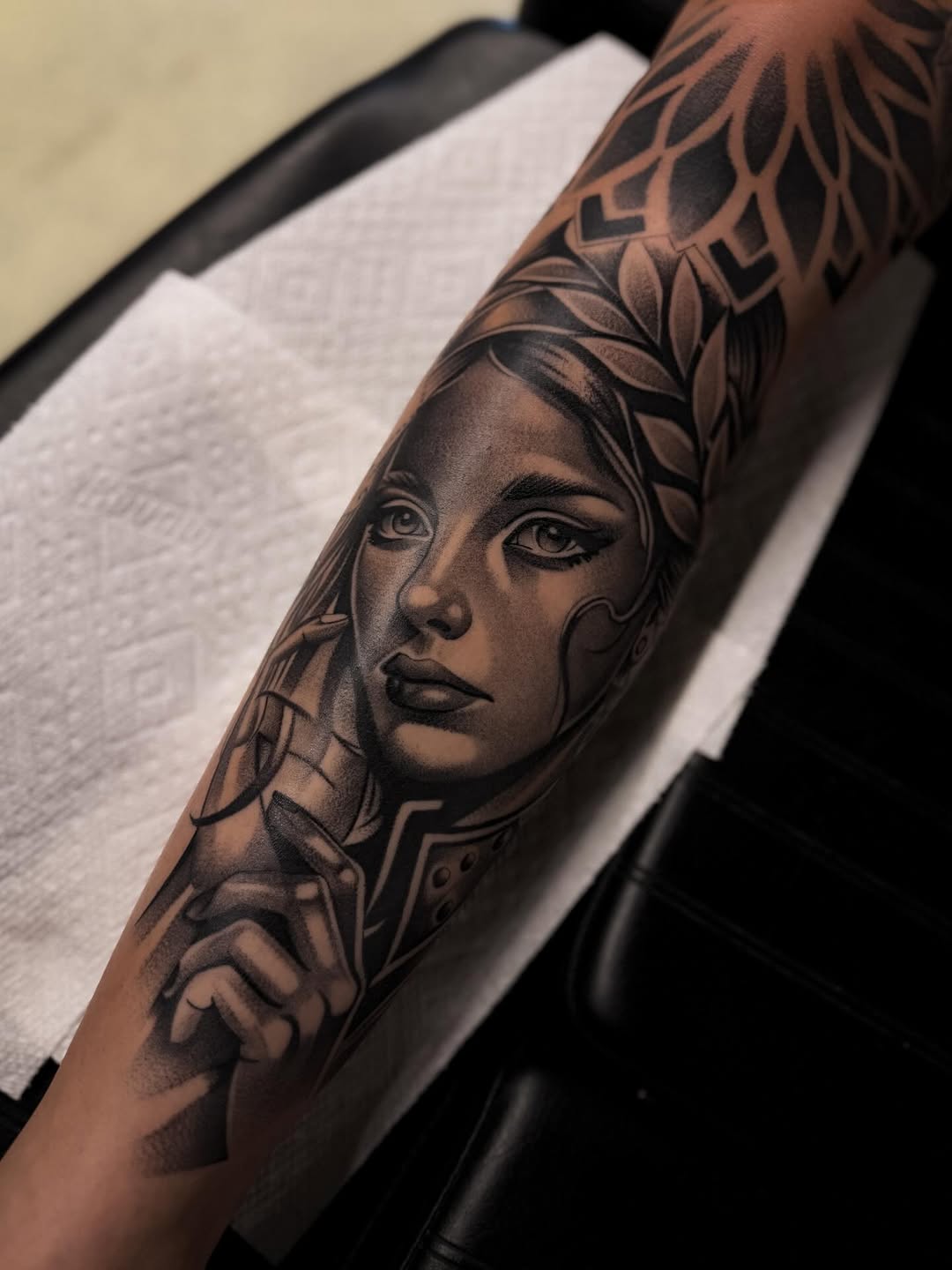 Tattoo by @dallasdiorio — realism, black_and_grey