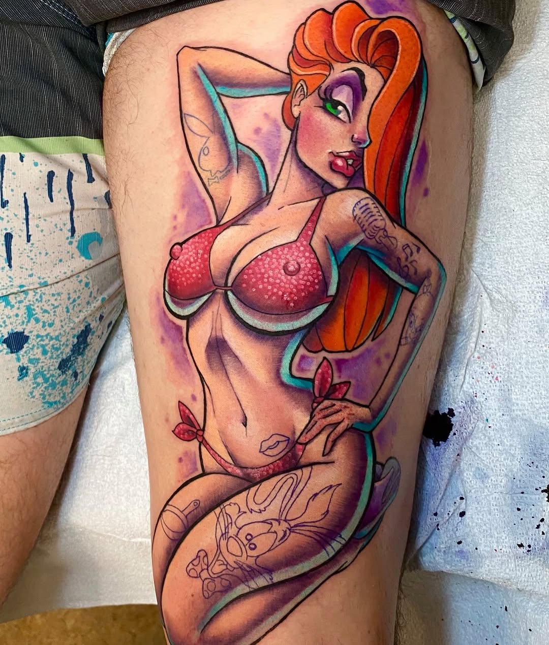 Tattoo by @commonwealthtattoo757 — new_school, trash_polka