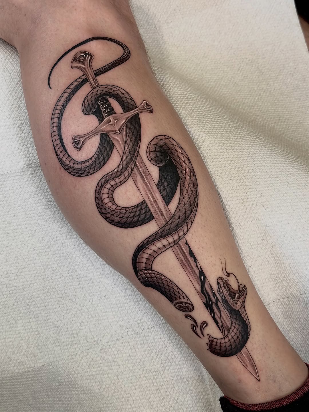 Tattoo by @robbiepina — black_and_grey, realism