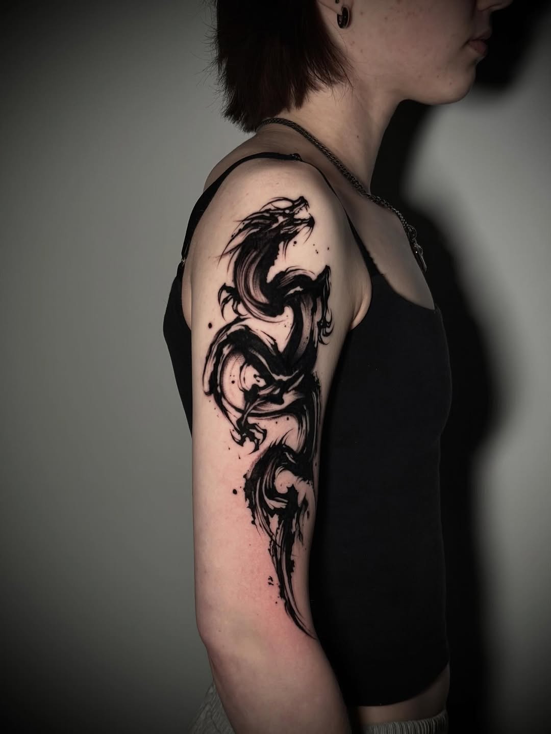 Tattoo by @kbtattz — blackwork, illustrative
