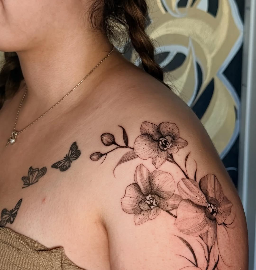 Tattoo by @inkszi — fine_line, black_and_grey