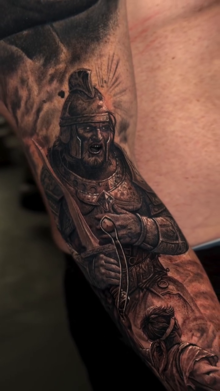 Tattoo by @rendertattoo β realism, black_and_grey