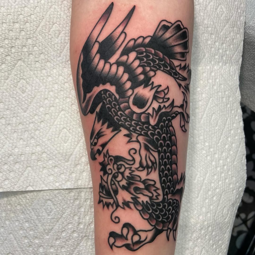 Tattoo by @thedeadwhatever — american_traditional, black_and_grey
