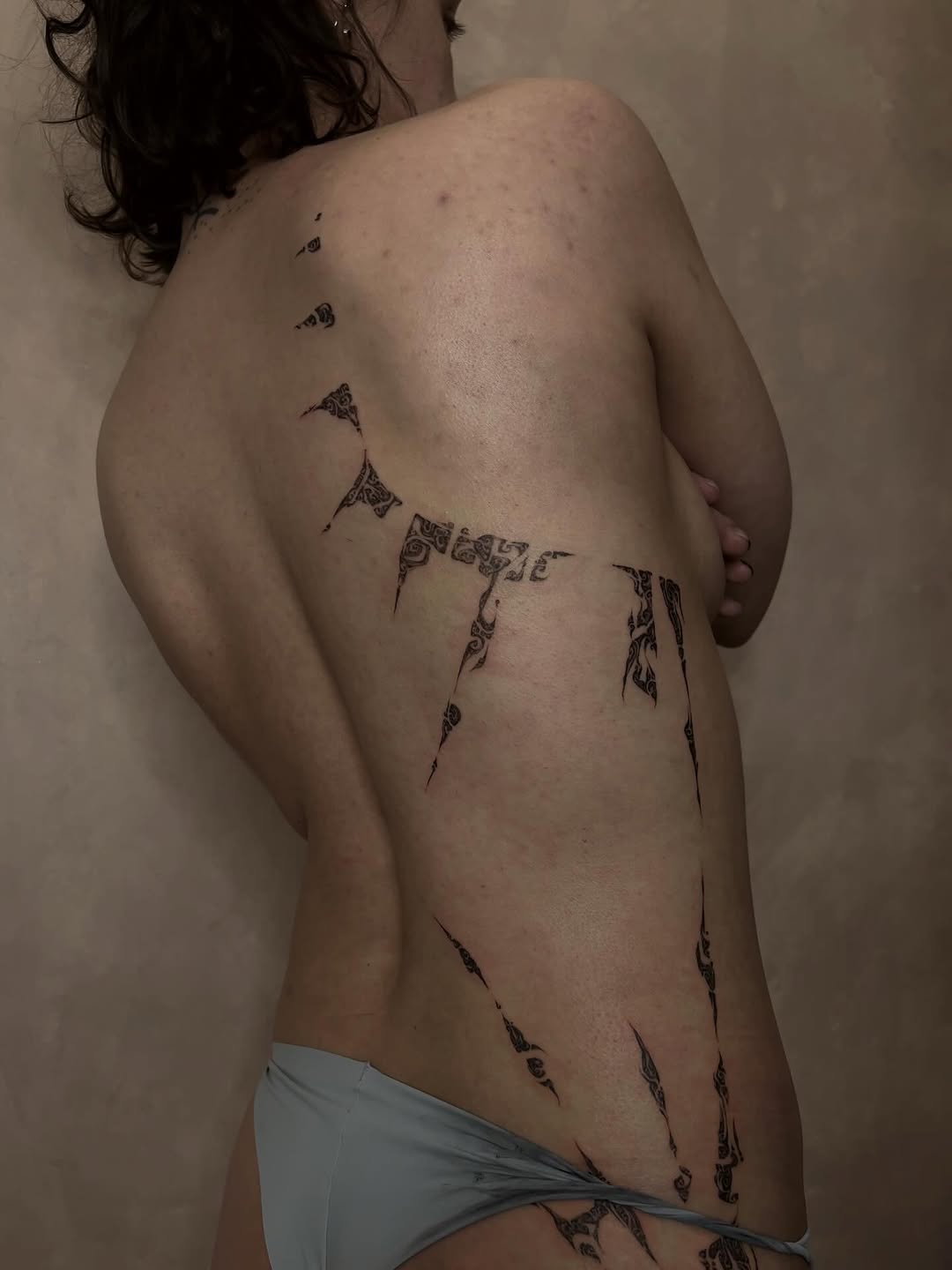 Tattoo by @orbritual โ tribal, blackwork