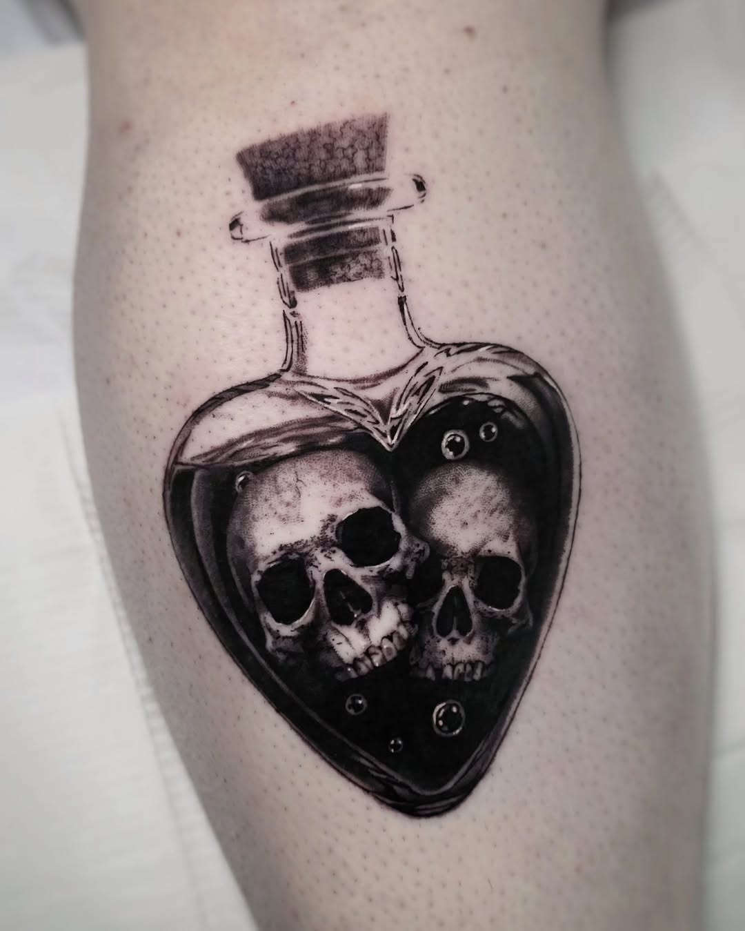 Tattoo by @zombrietattoos — dark_realism, black_and_grey