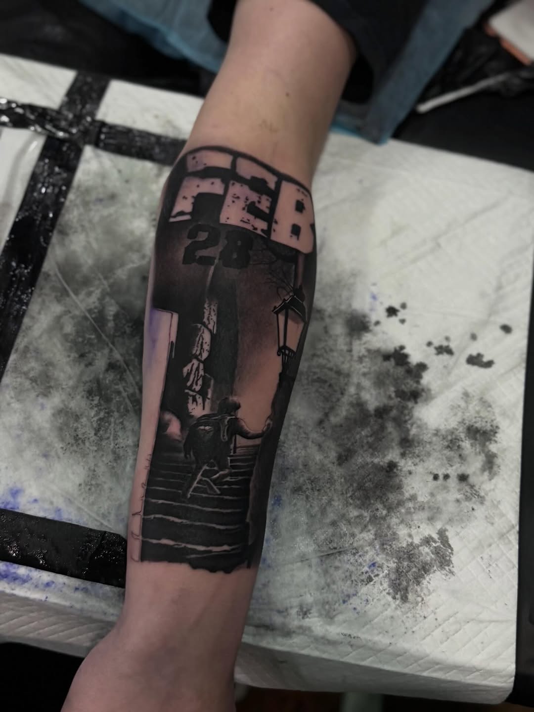 Tattoo by @calebcoleyy — black_and_grey, realism