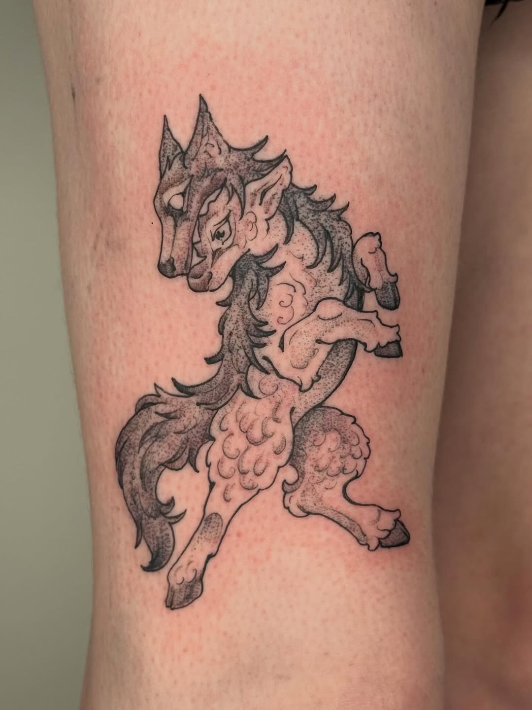 Tattoo by @cat.tatz — black_and_grey, illustrative