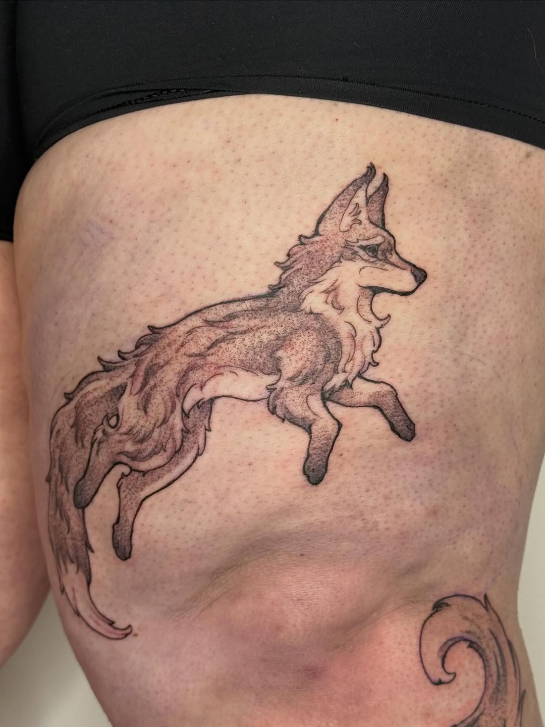 Tattoo by @cat.tatz — black_and_grey, illustrative