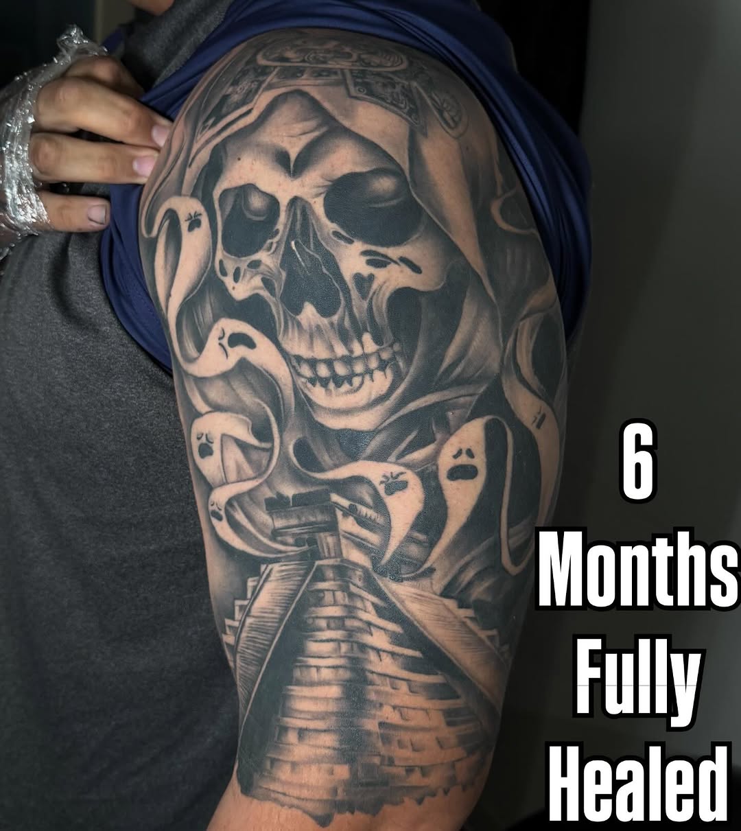 Tattoo by @dropletz619 — black_and_grey, realism