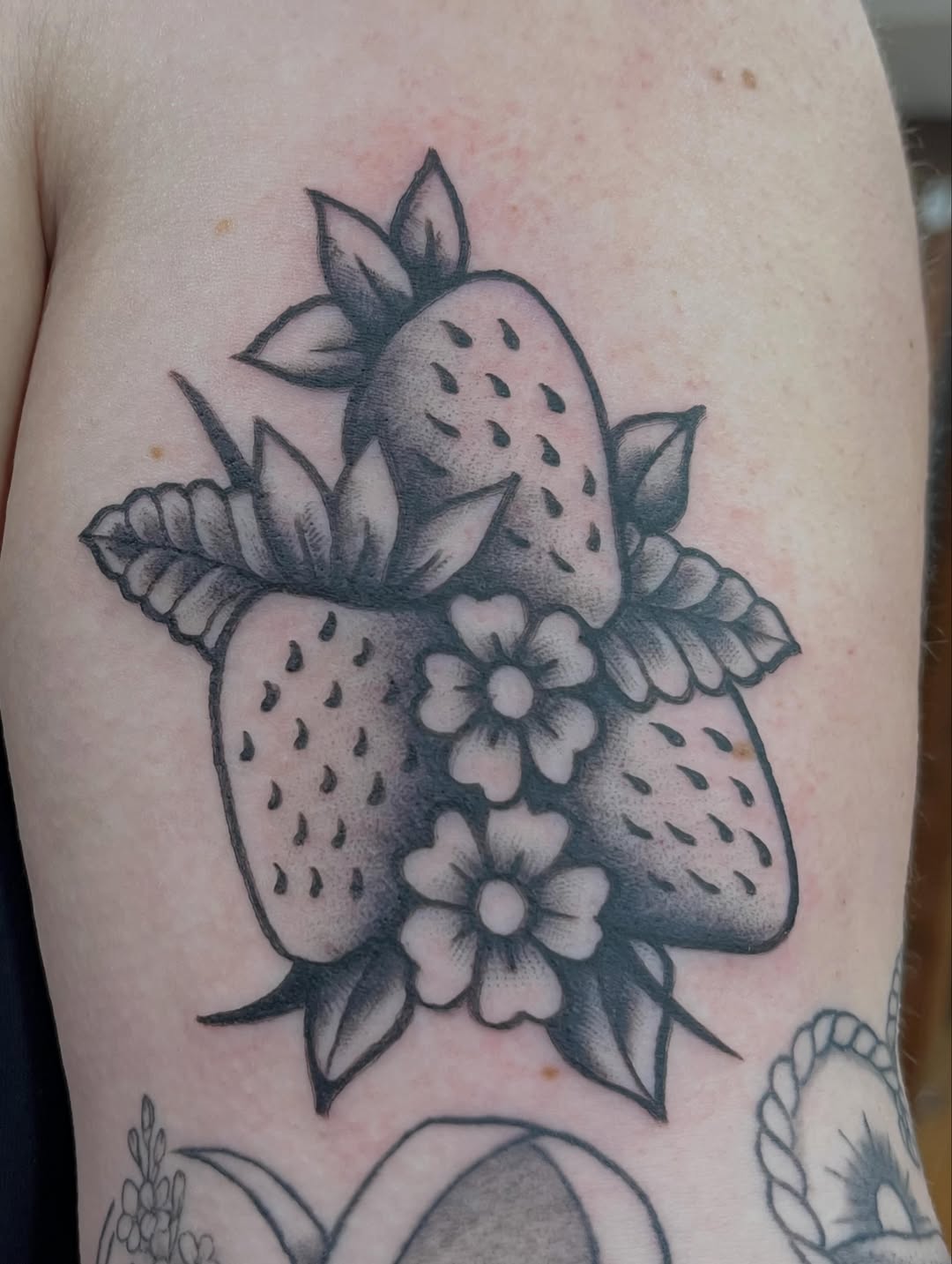 Tattoo by @dum.luck.ink — american_traditional, dotwork