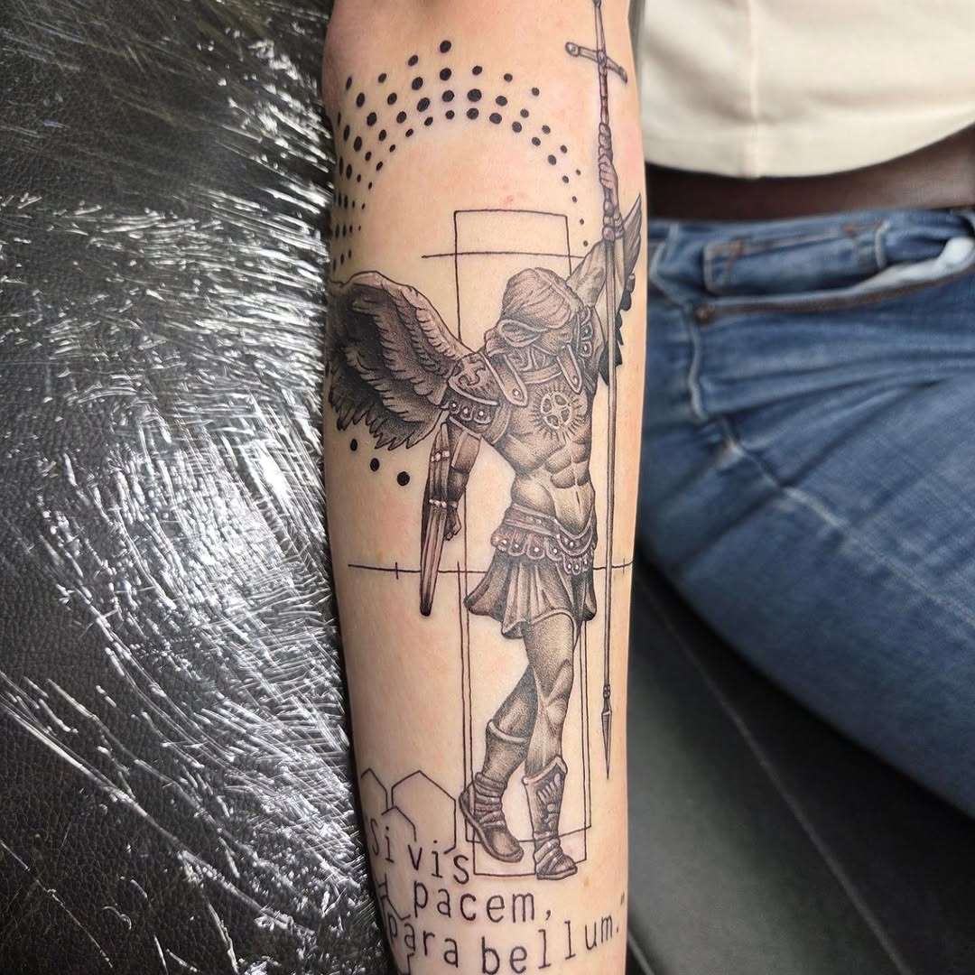Tattoo by @tatshalverson — black_and_grey, geometric