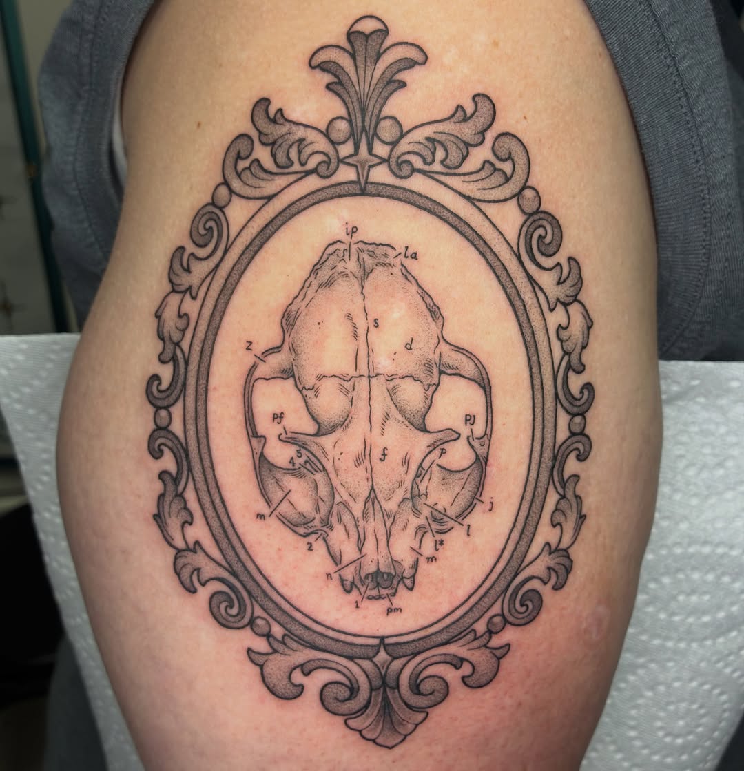 Tattoo by @shark_boy_tattoos โ illustrative, black_and_grey