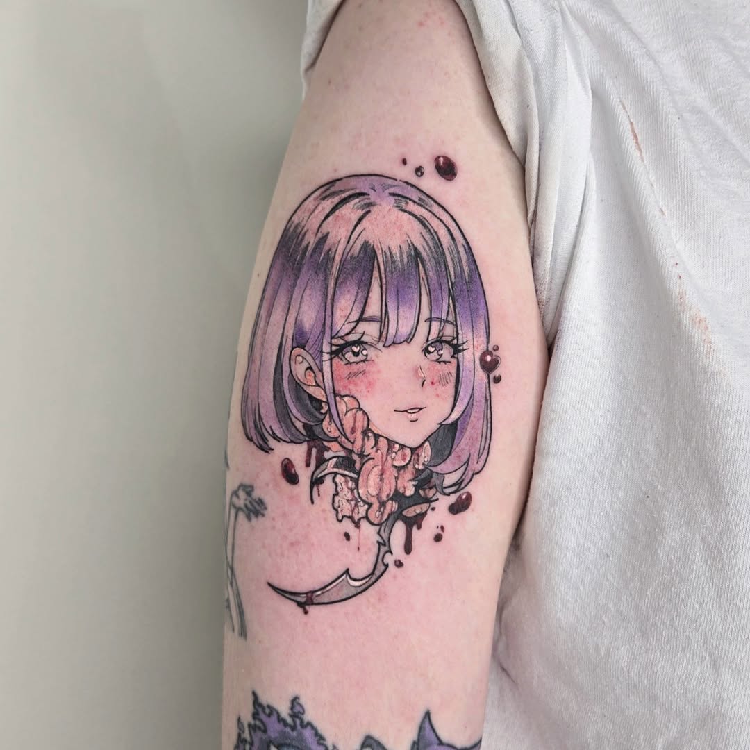 Tattoo by @savshimi — anime, dark_realism