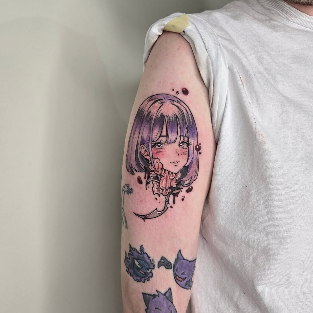 Tattoo by @savshimi — anime, dark_realism