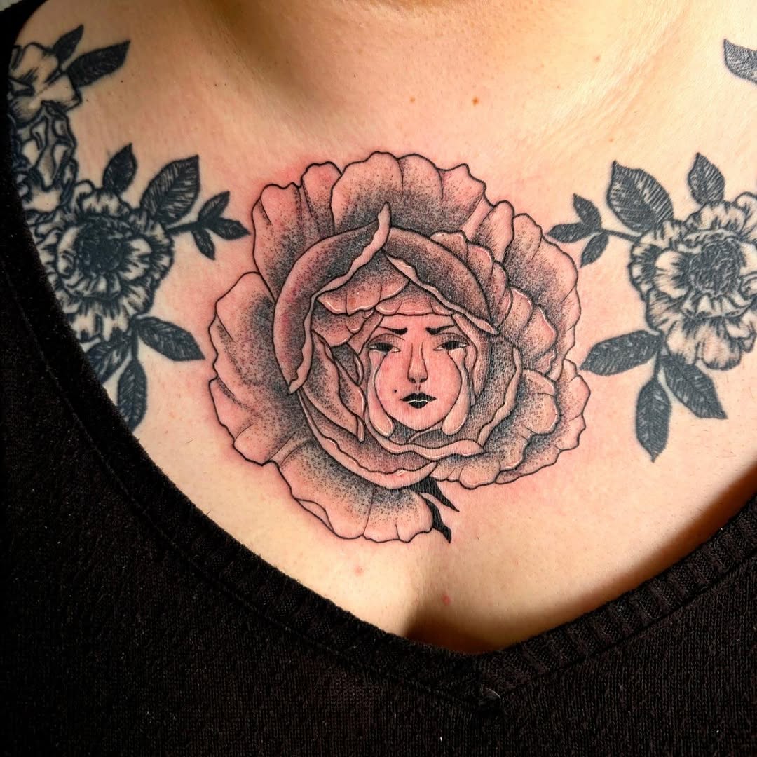 Tattoo by @psychoberry_tattoos — black_and_grey