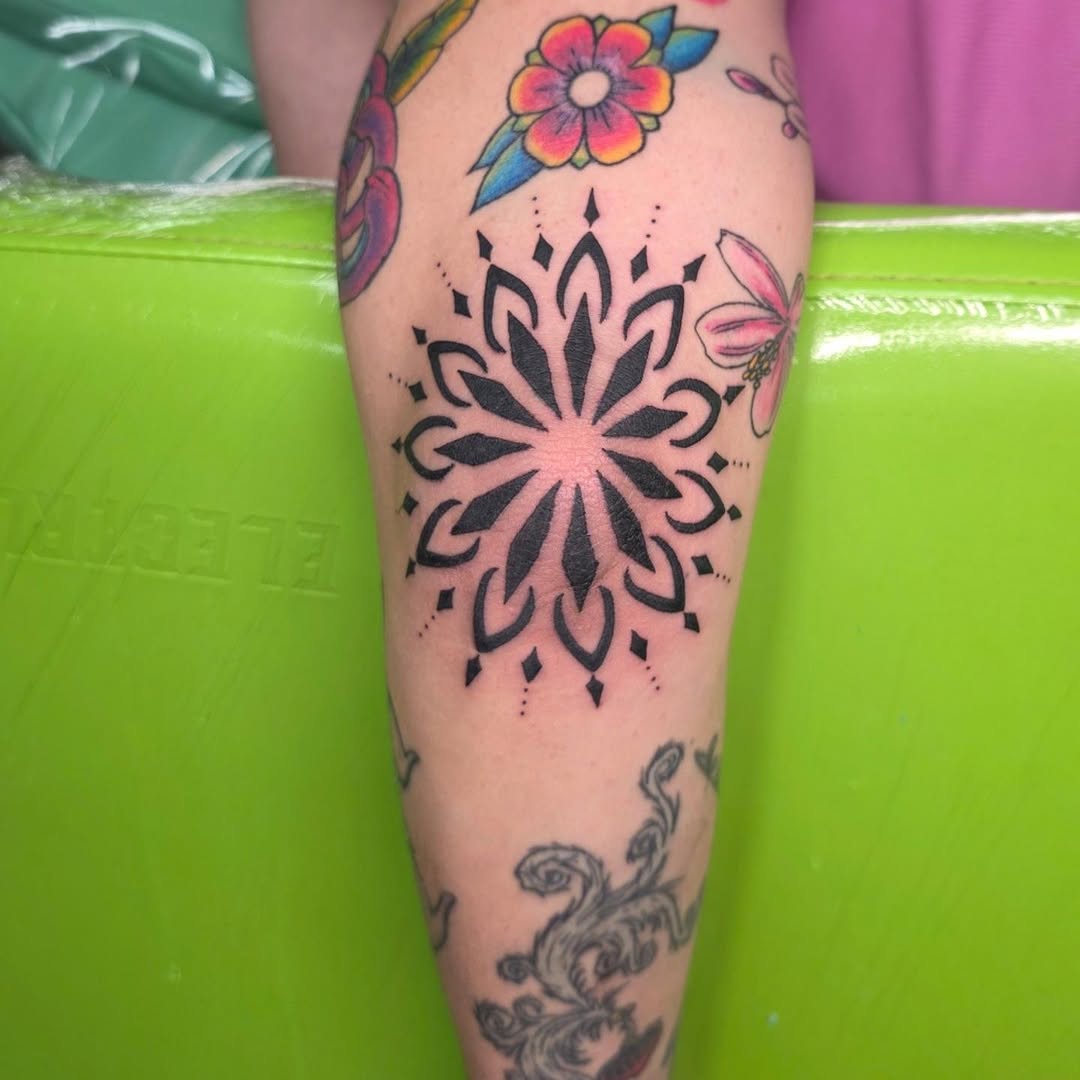 Tattoo by @psychoberry_tattoos — blackwork, geometric