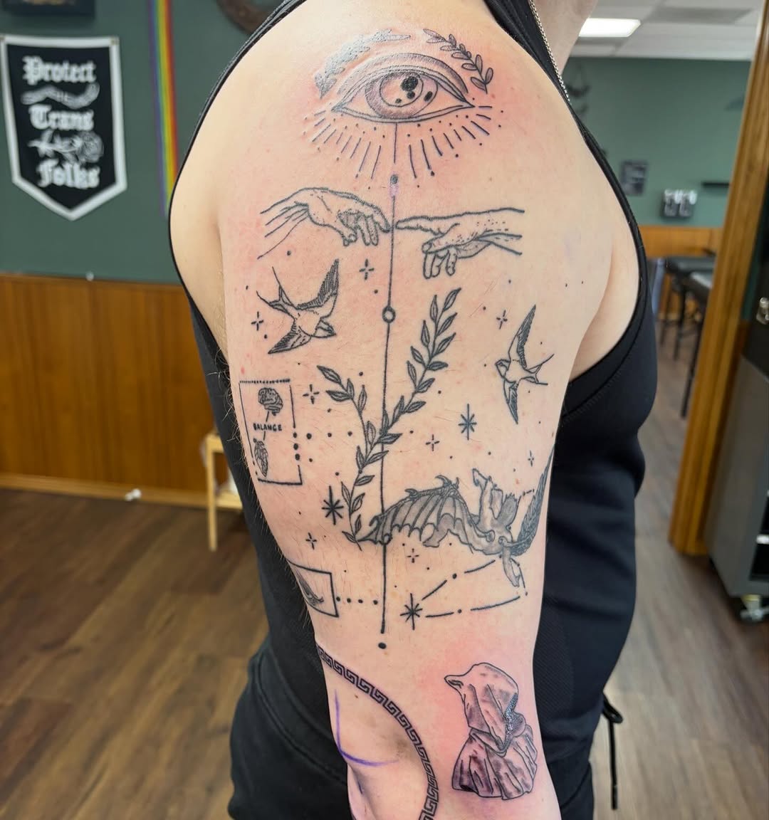 Tattoo by @inkbymichiii — black_and_grey