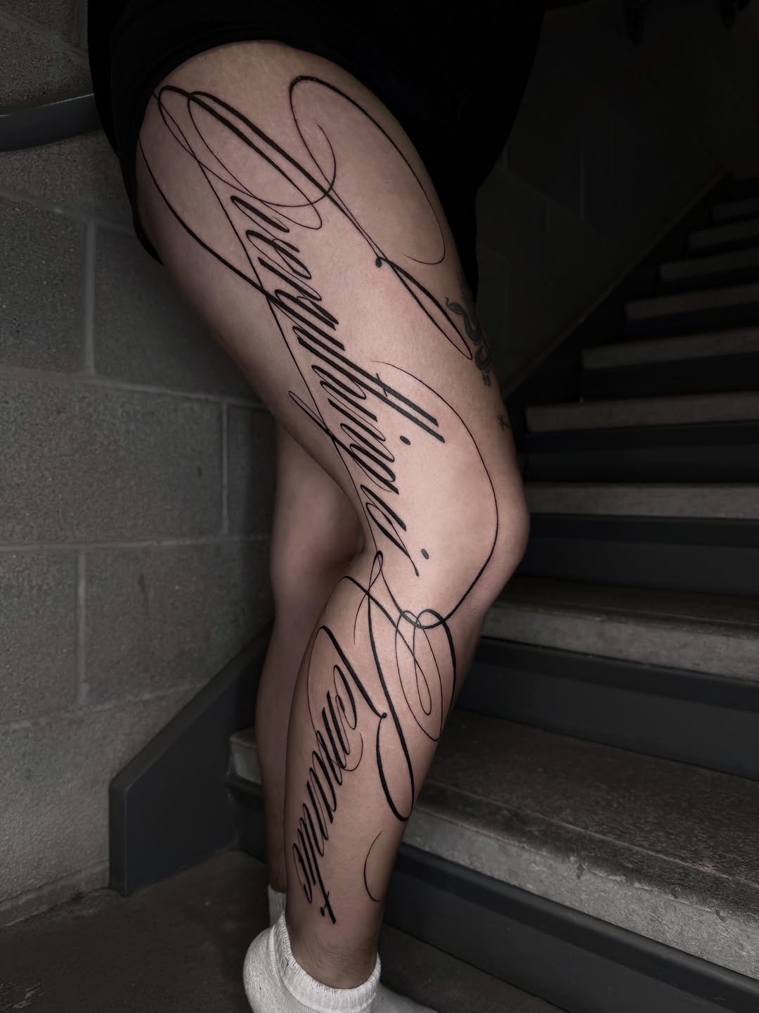 Tattoo by @lilith.belle.tattoo β lettering_script, fine_line
