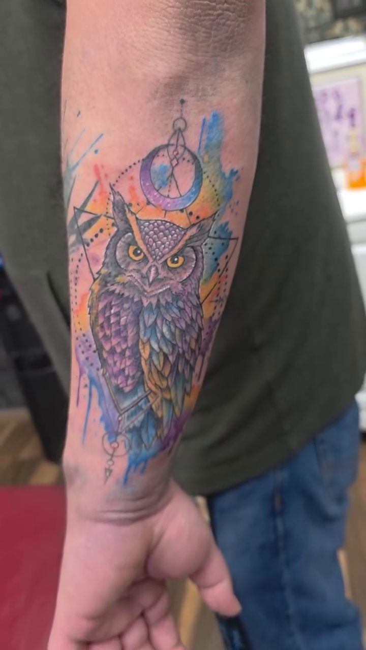 Tattoo by @boscolaynetattoo — watercolor