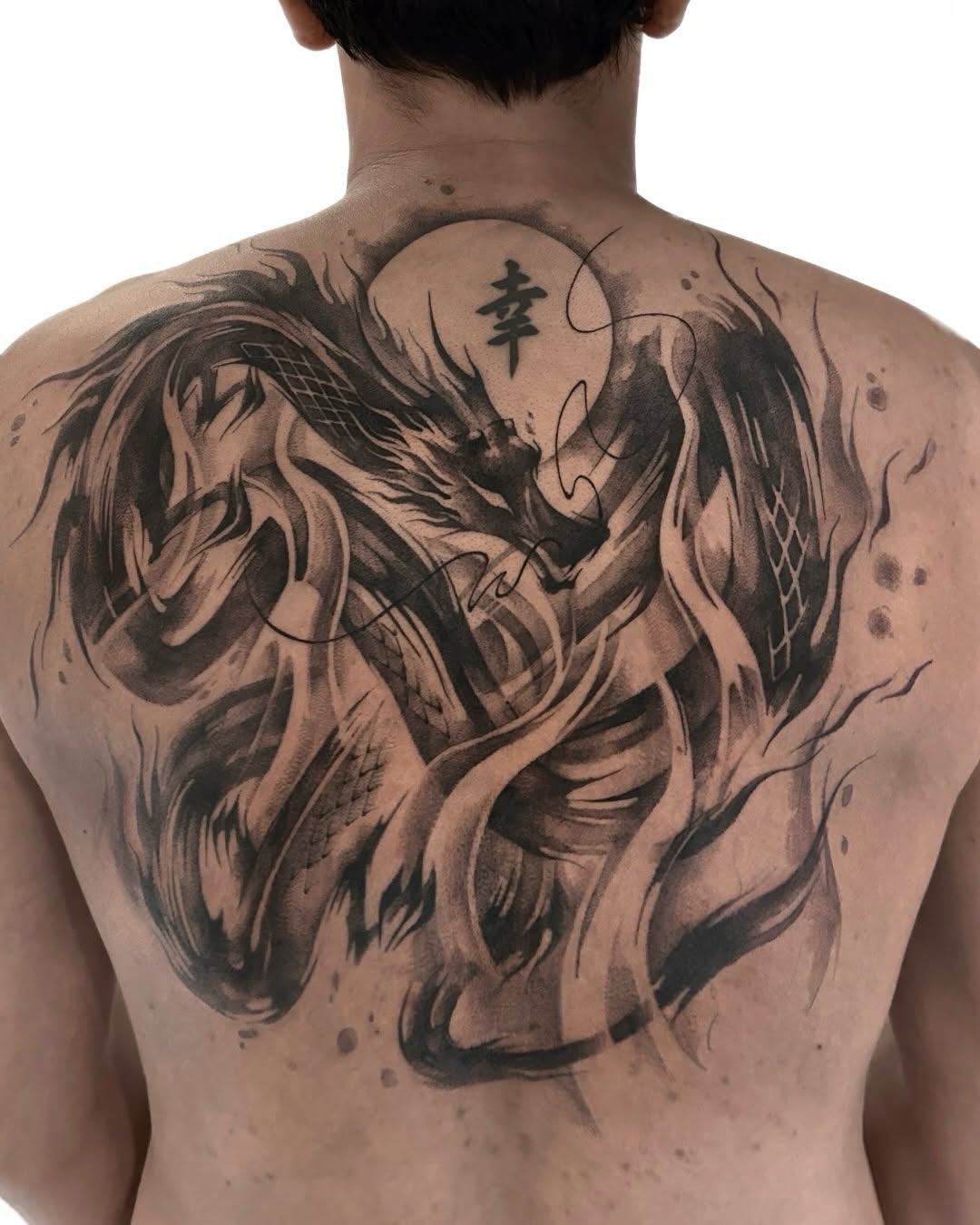 Tattoo by @uzo.ink — black_and_grey, japanese_irezumi