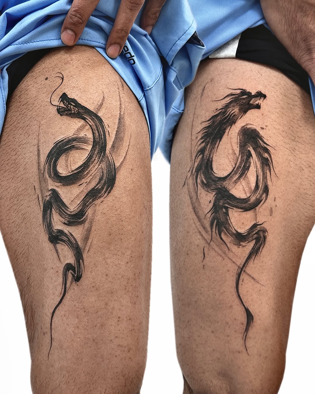 Tattoo by @uzo.ink — blackwork, illustrative