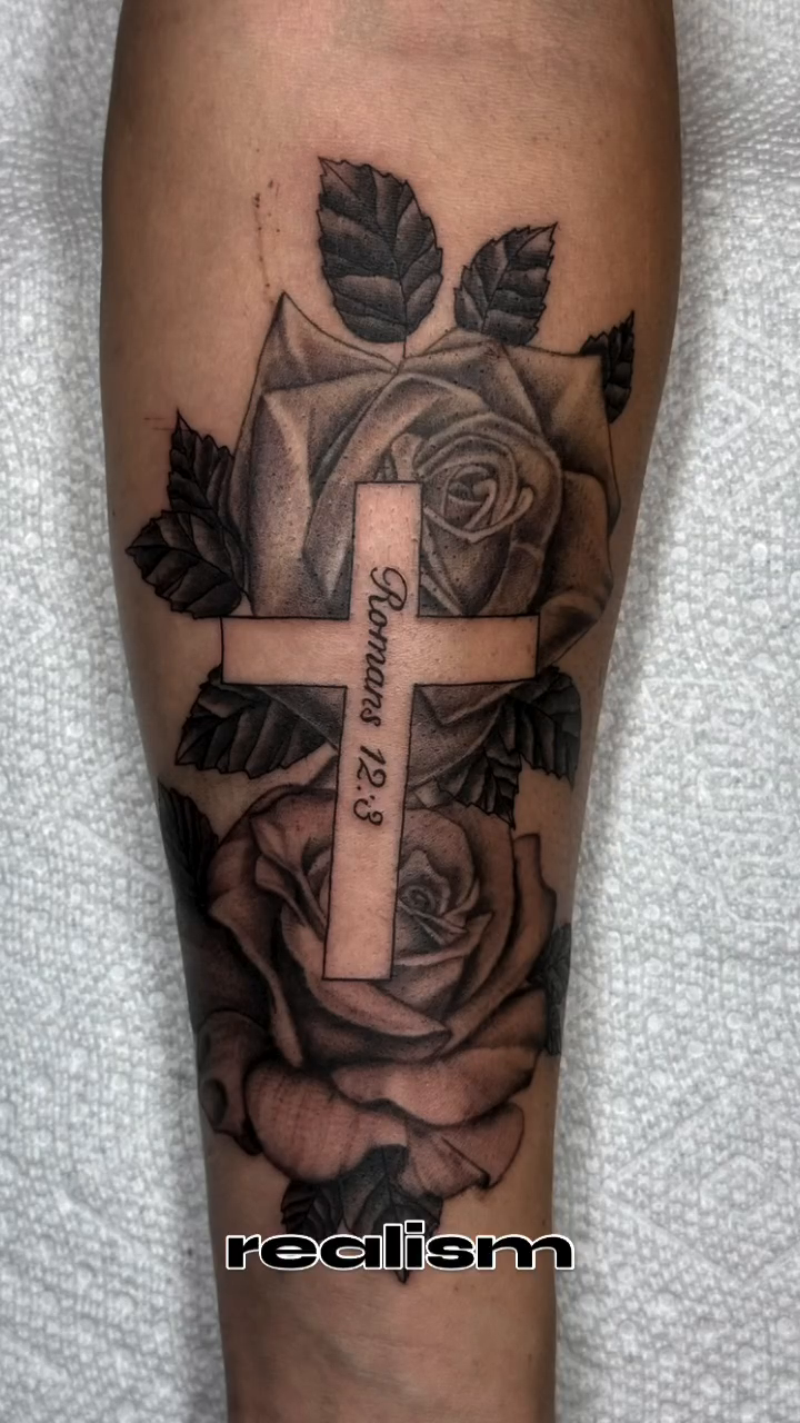Tattoo by @catastrophepoke — black_and_grey, realism