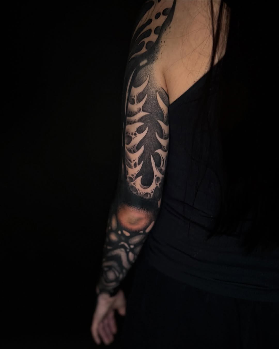 Tattoo by @orb_ink — blackwork, illustrative