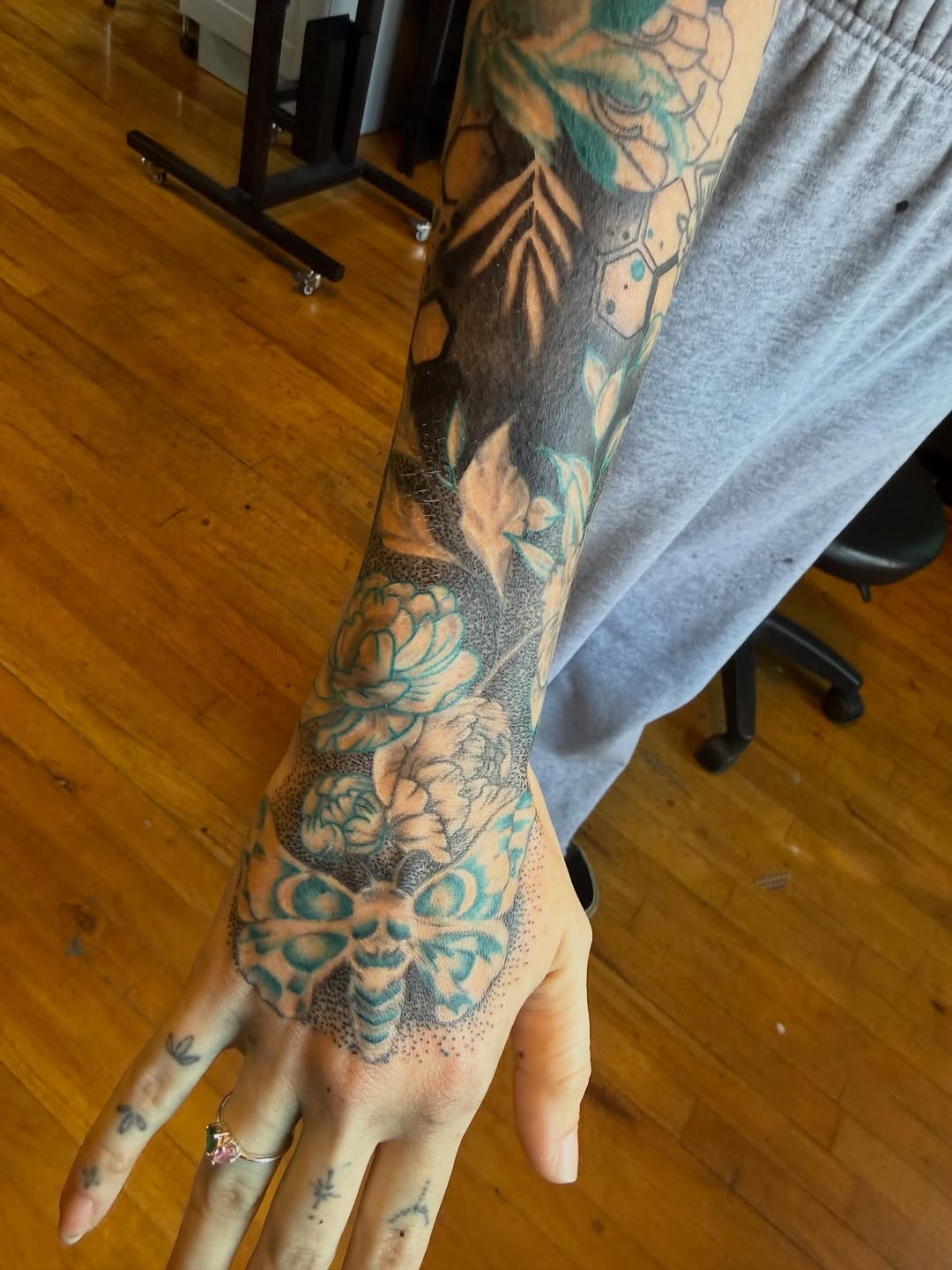 Tattoo by @chels_king24 — black_and_grey, dotwork