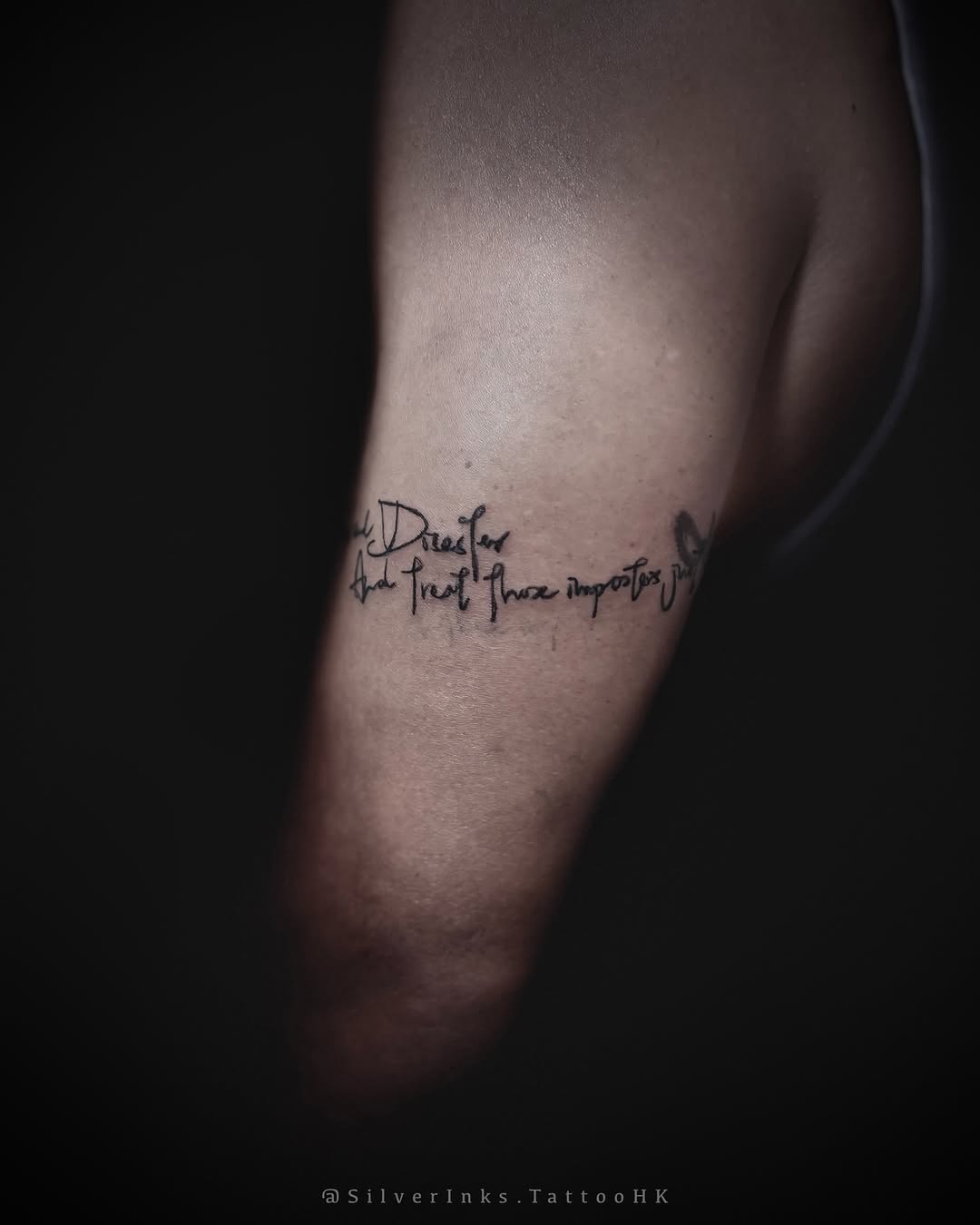 Tattoo by @silverinks.tattoohk — lettering_script, fine_line