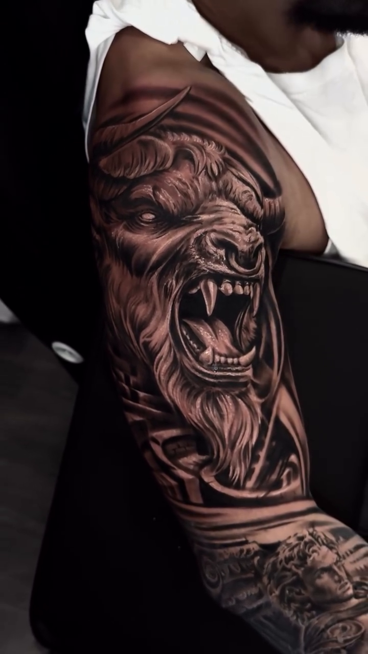Tattoo by @inkblessed.tattoo β realism, black_and_grey
