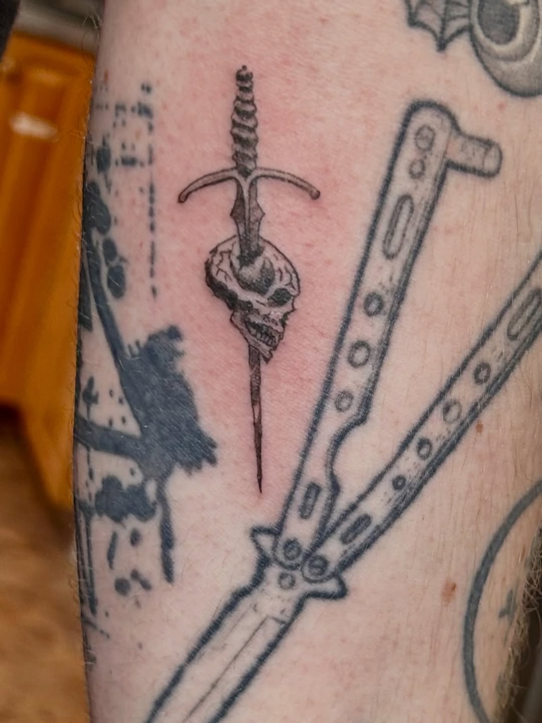 Tattoo by @melancholykory.tattoo — black_and_grey, dark_realism